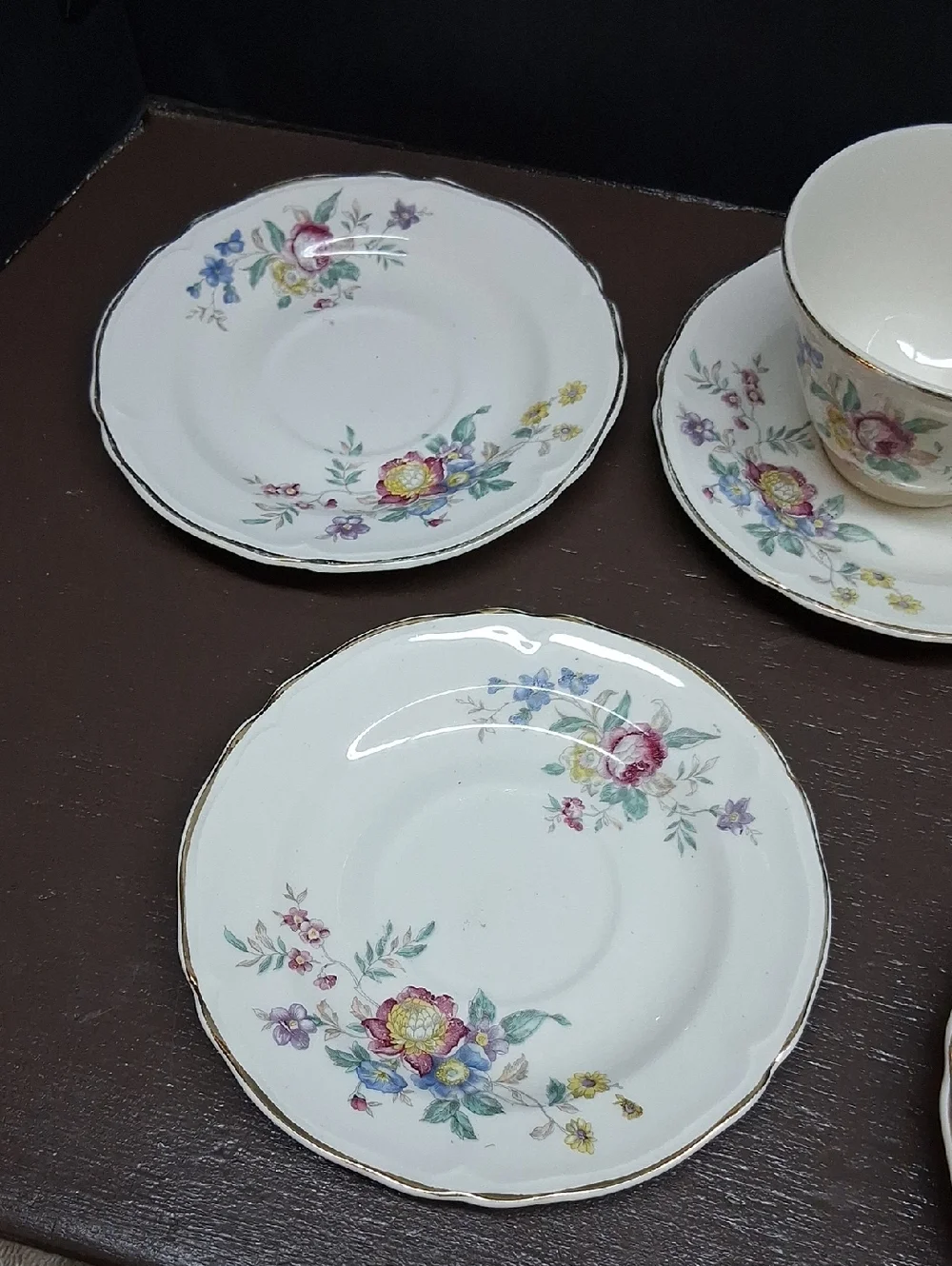 6 Pc EDWIN KNOWLES-4 Saucers, 1 Cup, 1‎ Dessert Plate-Replacement Pieces Winslow